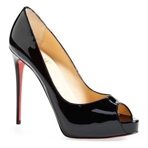 Christian Louboutin Prive Open Toe Black Pumps